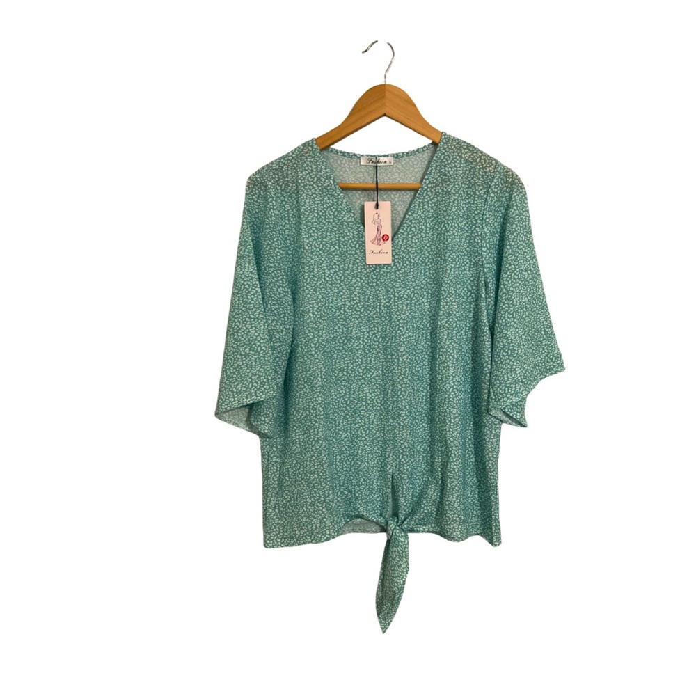 Women's Green Patterned Top